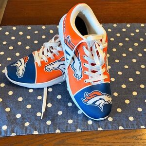 Ladies Orange & Navy Football Broncos Sneakers - Team Spirit Shoes